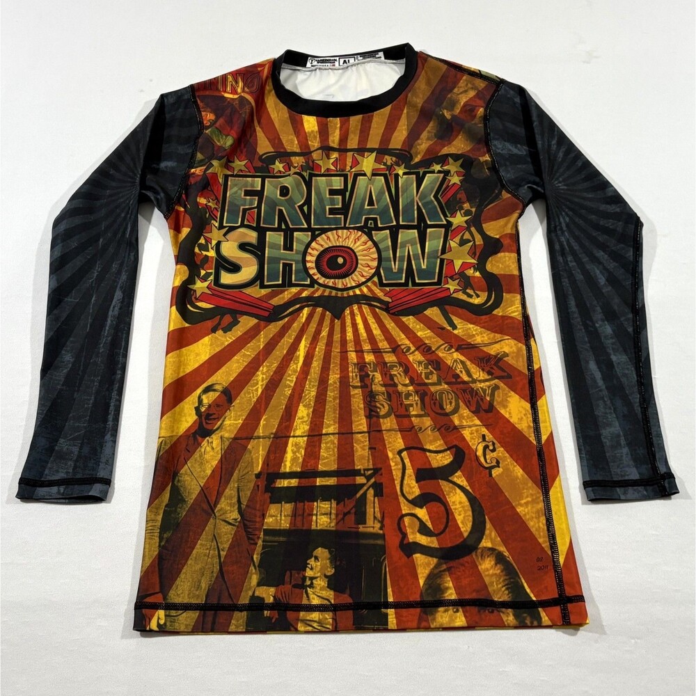 Takedown Sportswear Rare Freak Show Graphic Jiu Jitsu Rashguard Tee Adult Sz L